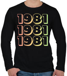 printfashion 1981 - Férfi hosszú ujjú póló - Fekete (12733608)