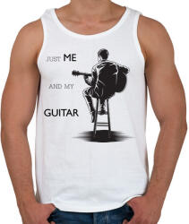 printfashion Just me and my guitar - Férfi atléta - Fehér (6369622)