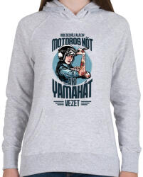 printfashion Sose becsülj alá egy motors nőt - Yamaha - Női kapucnis pulóver - Sport szürke (4343646)