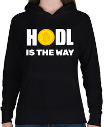 printfashion HODL - Női kapucnis pulóver - Fekete (10484615)