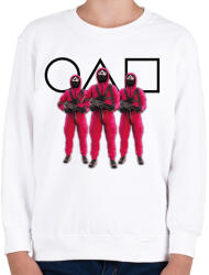 printfashion Squid game 3 soldiers with black symbols - Gyerek pulóver - Fehér (5610622)