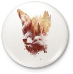 printfashion Blind fox - Kitűző, hűtőmágnes - Fehér (3074677)