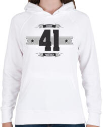 printfashion b-day-41-dark-lightgrey - Női kapucnis pulóver - Fehér (511199)