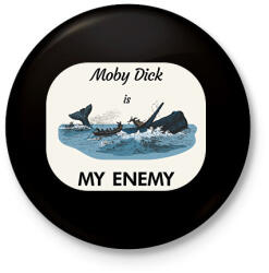 printfashion Moby Dick is my enemy - Kitűző, hűtőmágnes - Fekete (6284869)