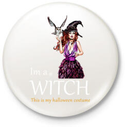 printfashion witch halloween costume - Kitűző, hűtőmágnes - Fehér (3082164)