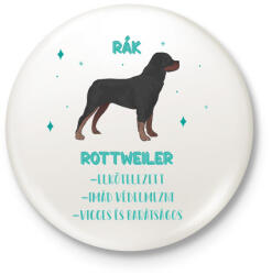 printfashion Rák - Rottweiler - Kitűző, hűtőmágnes - Fehér (13345831)