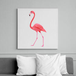 printfashion Flamingós póló - Vászonkép - Fehér (6624370)