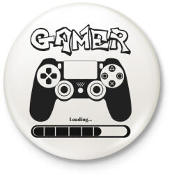 printfashion Gamer - Kitűző, hűtőmágnes - Fehér (5310469)