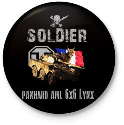 printfashion SOLDIER-LYNX - Kitűző, hűtőmágnes - Fekete (3103693)
