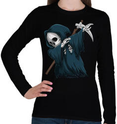 printfashion Kaszás dabbing - Női hosszú ujjú póló - Fekete (5544196)