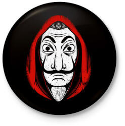 printfashion La casa de papel MASK - Kitűző, hűtőmágnes - Fekete (3102436)