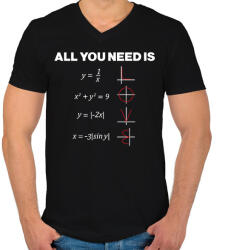 printfashion All you need is LOVE - Férfi V-nyakú póló - Fekete (16634164)