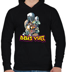 printfashion Deus Vult - Férfi kapucnis pulóver - Fekete (2386450)