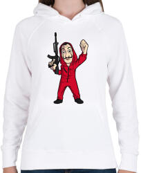 printfashion A nagy pénzrablás - Női kapucnis pulóver - Fehér (2524394)