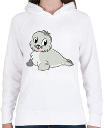 printfashion Fókabébi - Női kapucnis pulóver - Fehér (12017641)
