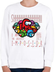 printfashion Among us - I am the greatest impostor - Gyerek pulóver - Fehér (4245372)