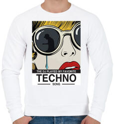 printfashion DJ lejátszotta a kedvenc számom - Férfi pulóver - Fehér (1803710)
