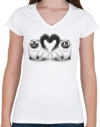 printfashion Perzsa cicák - Női V-nyakú póló - Fehér (13499484)