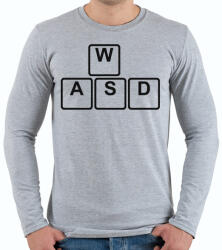 printfashion WASD - Férfi hosszú ujjú póló - Sport szürke (2858184)