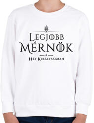 printfashion got-legjobb-mernok-black - Gyerek pulóver - Fehér (1032007)