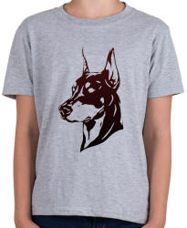 printfashion doberman - Gyerek póló - Sport szürke (14612269)