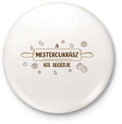 printfashion A mestercukrász kis segédje - Kitűző, hűtőmágnes - Fehér (7247898)