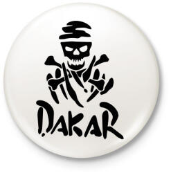 printfashion Dakar skull - Kitűző, hűtőmágnes - Fehér (3083805)