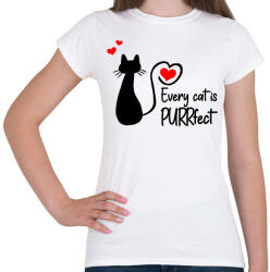 printfashion Every cat is PURRfect - Női póló - Fehér (6403395)