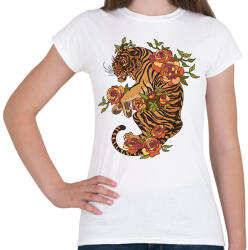 printfashion tigris - Női póló - Fehér (11566571)