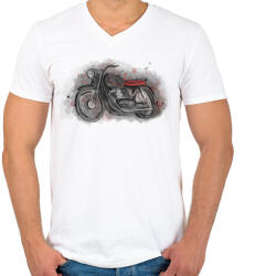 printfashion t5 - Férfi V-nyakú póló - Fehér (4574922)