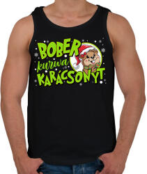 printfashion Karácsony Bober xmas - Férfi atléta - Fekete (16846957)