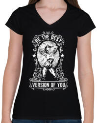 printfashion A legjobb formád - női - Női V-nyakú póló - Fekete (334650)