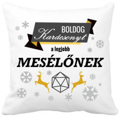printfashion Boldog karácsonyt! (Mesélőnek) - Párnahuzat, Díszpárnahuzat - Fehér (3784818)