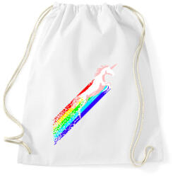 printfashion Pixel unicorn - Sportzsák, Tornazsák - Fehér (232014)