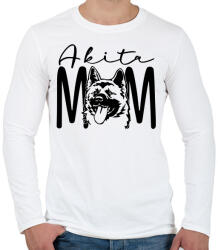 printfashion Akita Mom - Férfi hosszú ujjú póló - Fehér (5451620)