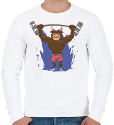 printfashion Gyúró bika - Férfi pulóver - Fehér (7561760)