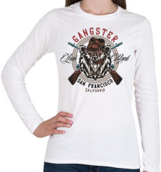 printfashion Medve 07 - San Francisco Gangster - Női hosszú ujjú póló - Fehér (4949731)