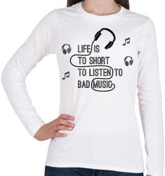 printfashion musicc - Női hosszú ujjú póló - Fehér (2825510)