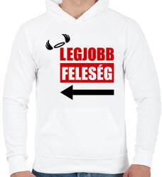 printfashion Legjobb feleség - Férfi kapucnis pulóver - Fehér (5246252)