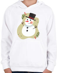 printfashion Hóember - Gyerek kapucnis pulóver - Fehér (5435641)
