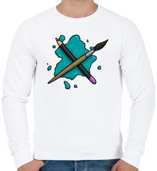 printfashion Ceruza és ecset - Férfi pulóver - Fehér (8405520)