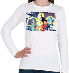 printfashion Dragonball x Fortnite - karakterek - Női hosszú ujjú póló - Fehér (8255171)
