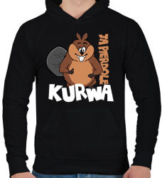 printfashion Bober Kurwa - White - Férfi kapucnis pulóver - Fekete (16769570)