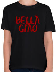 printfashion Bella ciao graffiti piros - Gyerek póló - Fekete (4310583)