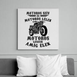 printfashion Motoros szív, motoros lélek. . . - Vászonkép - Fehér (6624021)