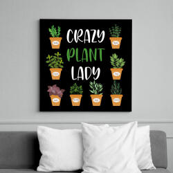 printfashion Crazy plant lady - Fehér - Vászonkép - Fekete (6979782)
