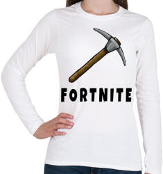 printfashion Fortnite csákány - Női hosszú ujjú póló - Fehér (3994065)