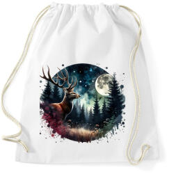 printfashion Szarvas - erdei telihold - ajándék vadászoknak - Sportzsák, Tornazsák - Fehér (15377584)