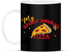 printfashion A spirituális állatom - Pizza - Bögre - Fekete (9403020)