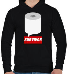 printfashion Survivor - Férfi kapucnis pulóver - Fekete (2350074)